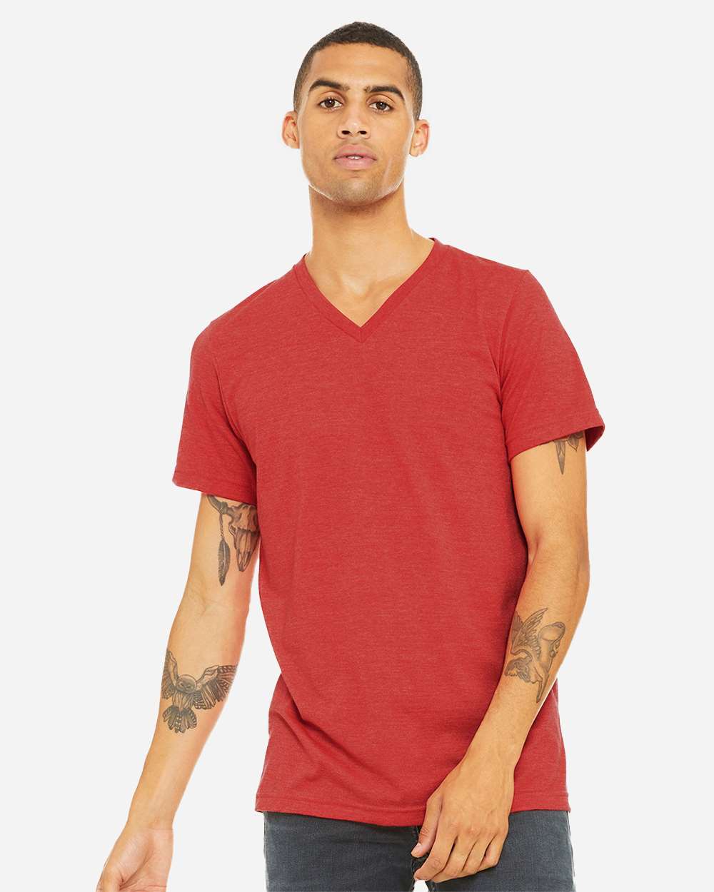 BELLA + CANVAS-3005CVC-Heather CVC V-Neck Tee - Image 50
