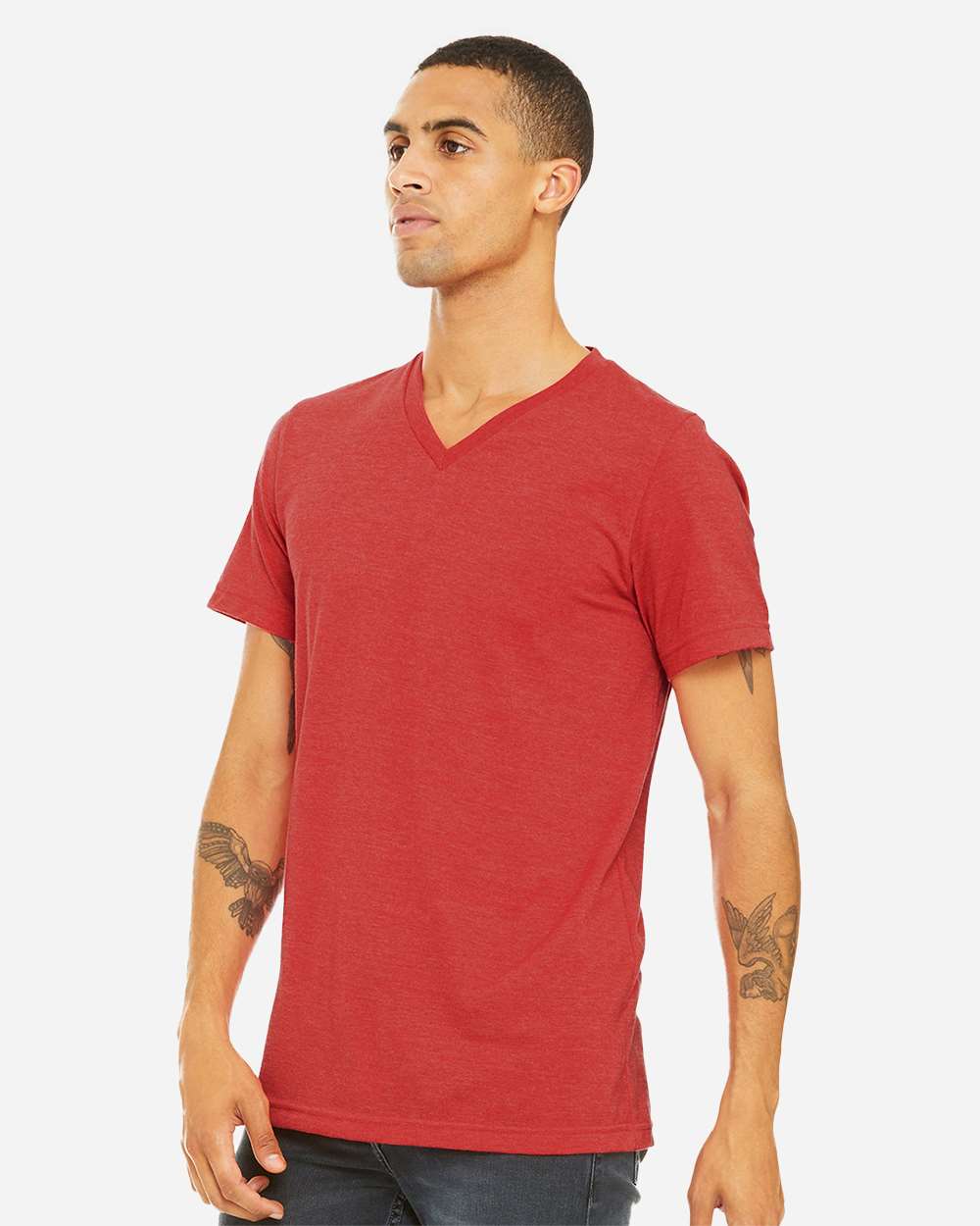 BELLA + CANVAS-3005CVC-Heather CVC V-Neck Tee - Image 51
