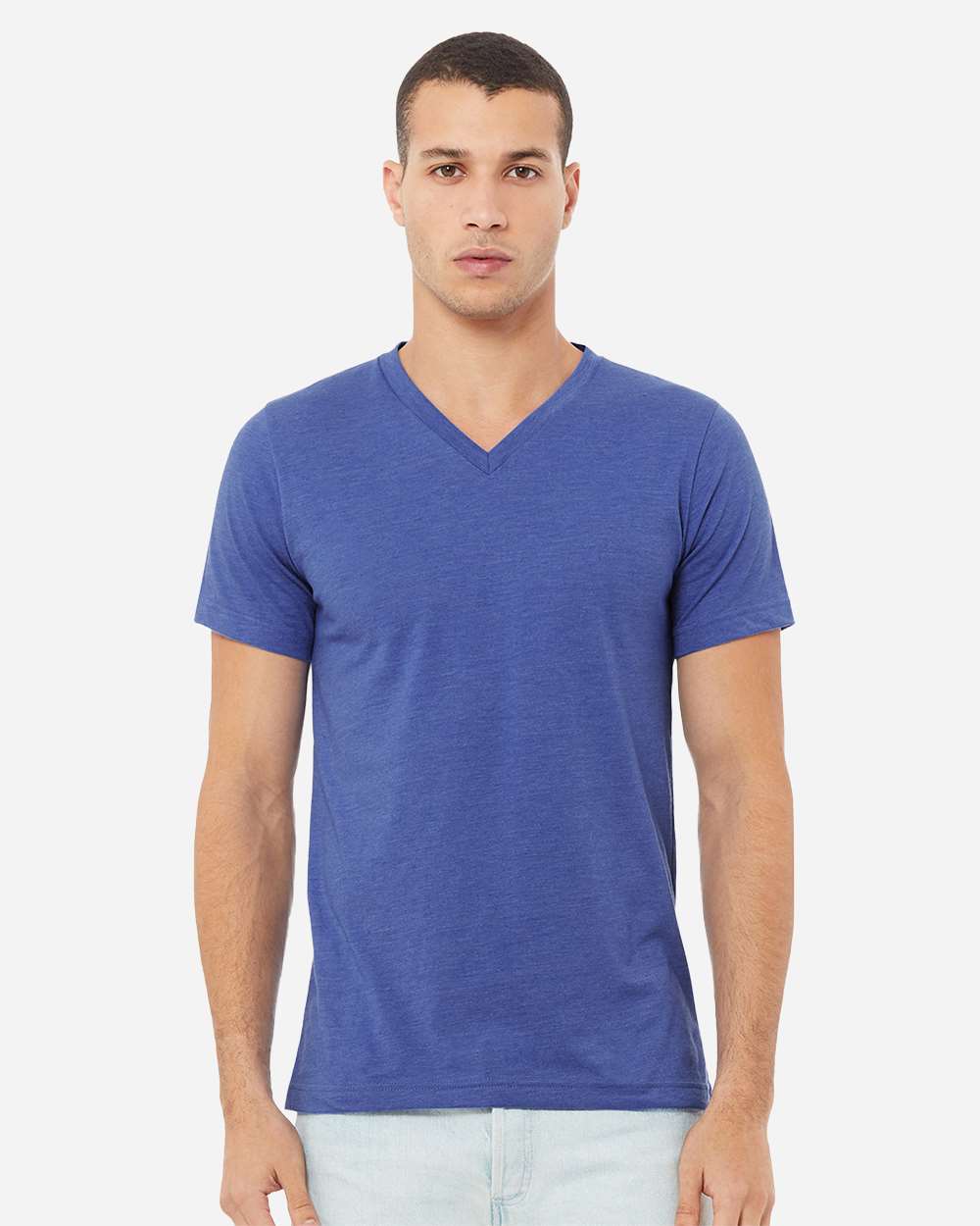BELLA + CANVAS-3005CVC-Heather CVC V-Neck Tee - Image 65