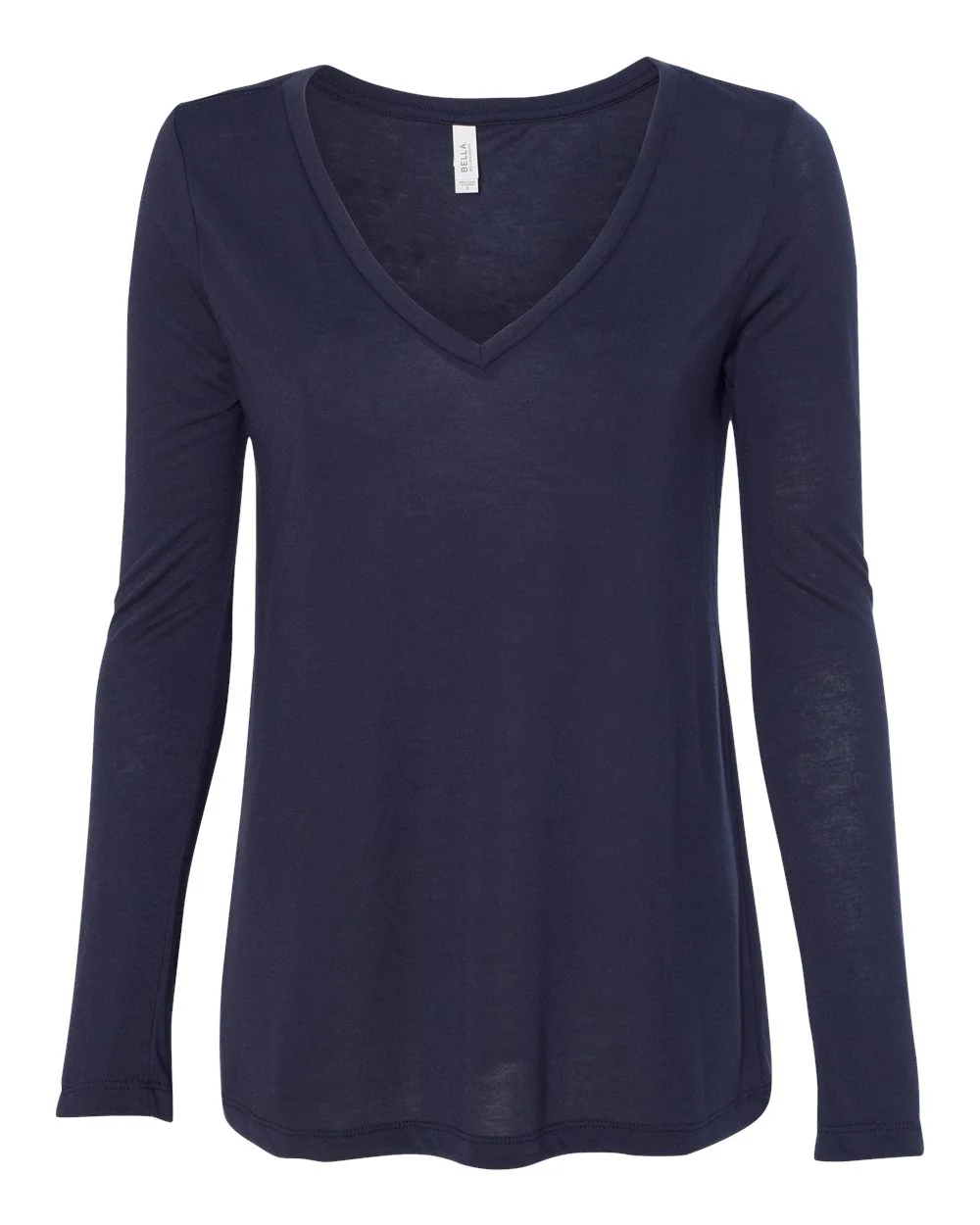 BELLA + CANVAS-8855-Women's Flowy Long Sleeve V-Neck Tee - Image 6